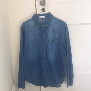 Button up Long Sleeve Jean Top👖